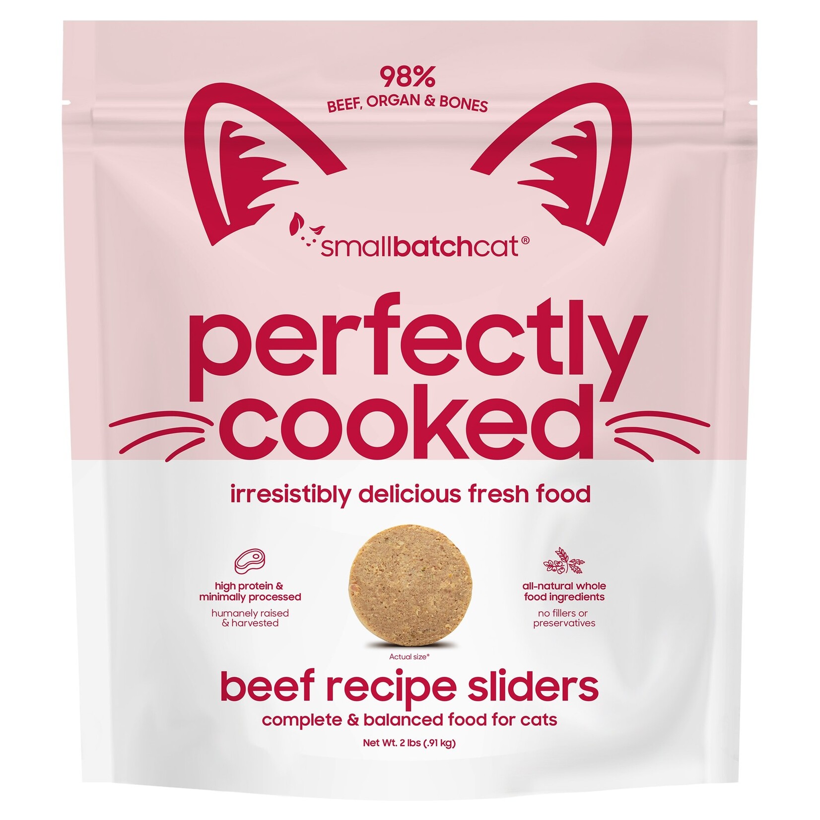 Smallbatch Smallbatch Cat - Perfectly Cooked Beef Recipe Sliders for Cats