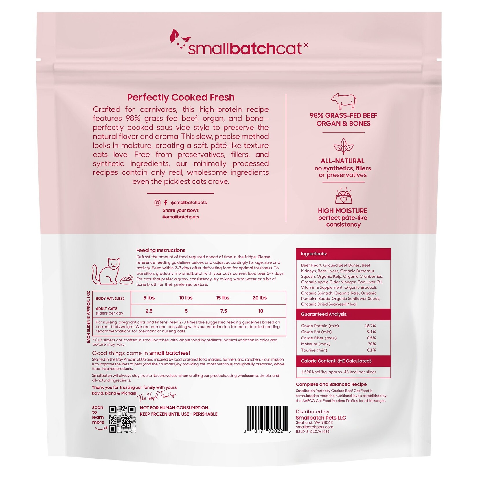 Smallbatch Smallbatch Cat - Perfectly Cooked Beef Recipe Sliders for Cats