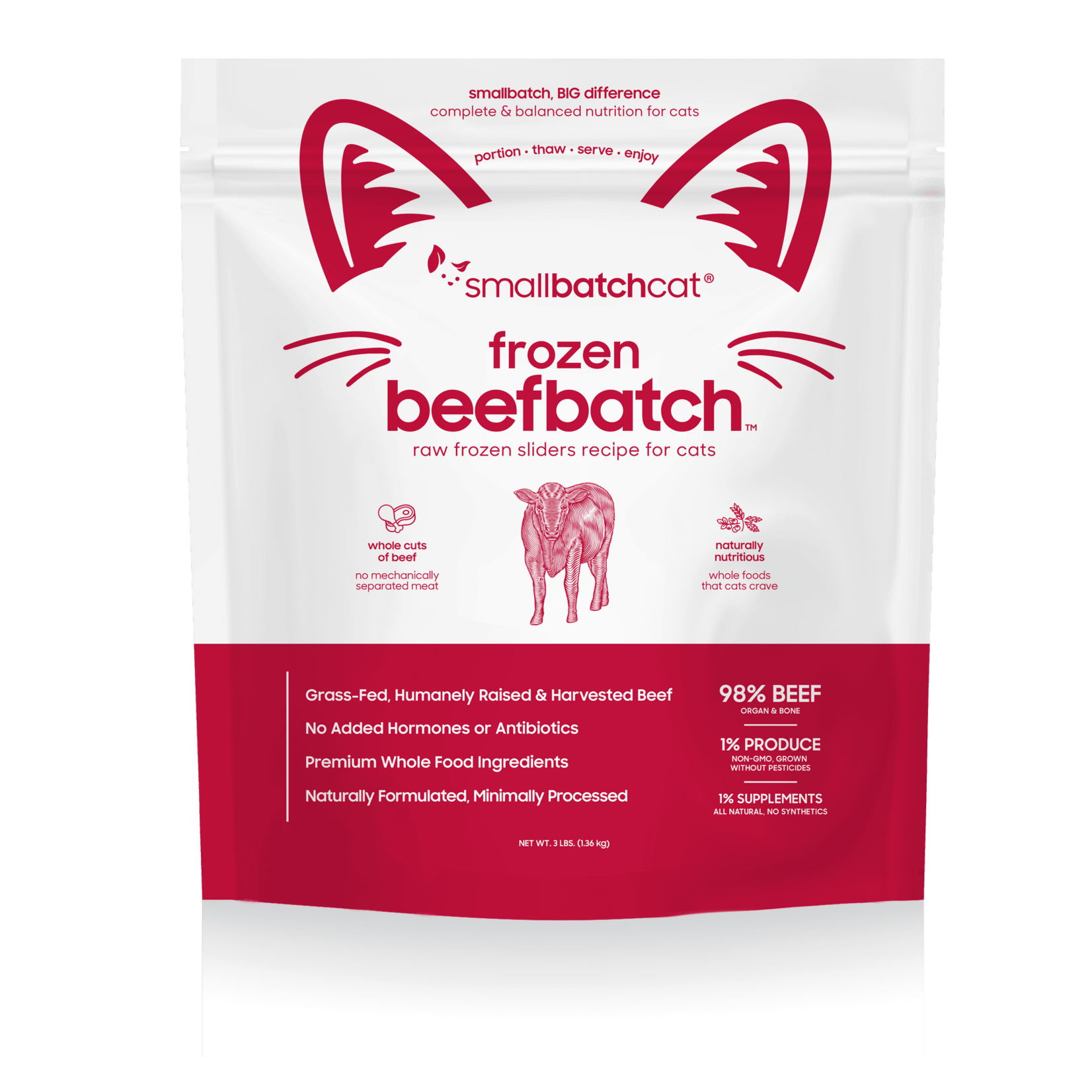 Smallbatch Smallbatch Cat - Frozen Raw Beef Batch Sliders