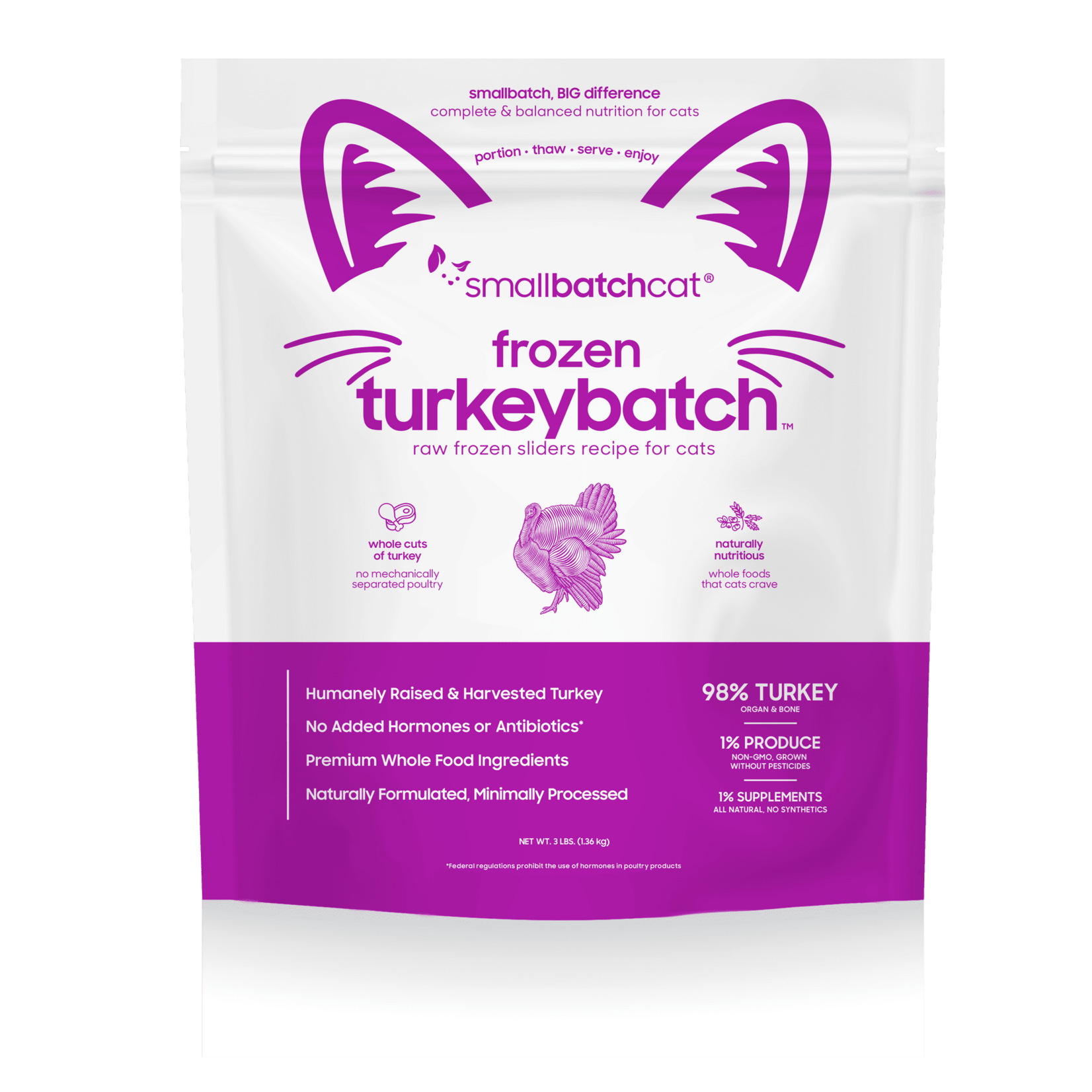 Smallbatch Smallbatch Cat - Frozen Raw Turkey Batch Sliders