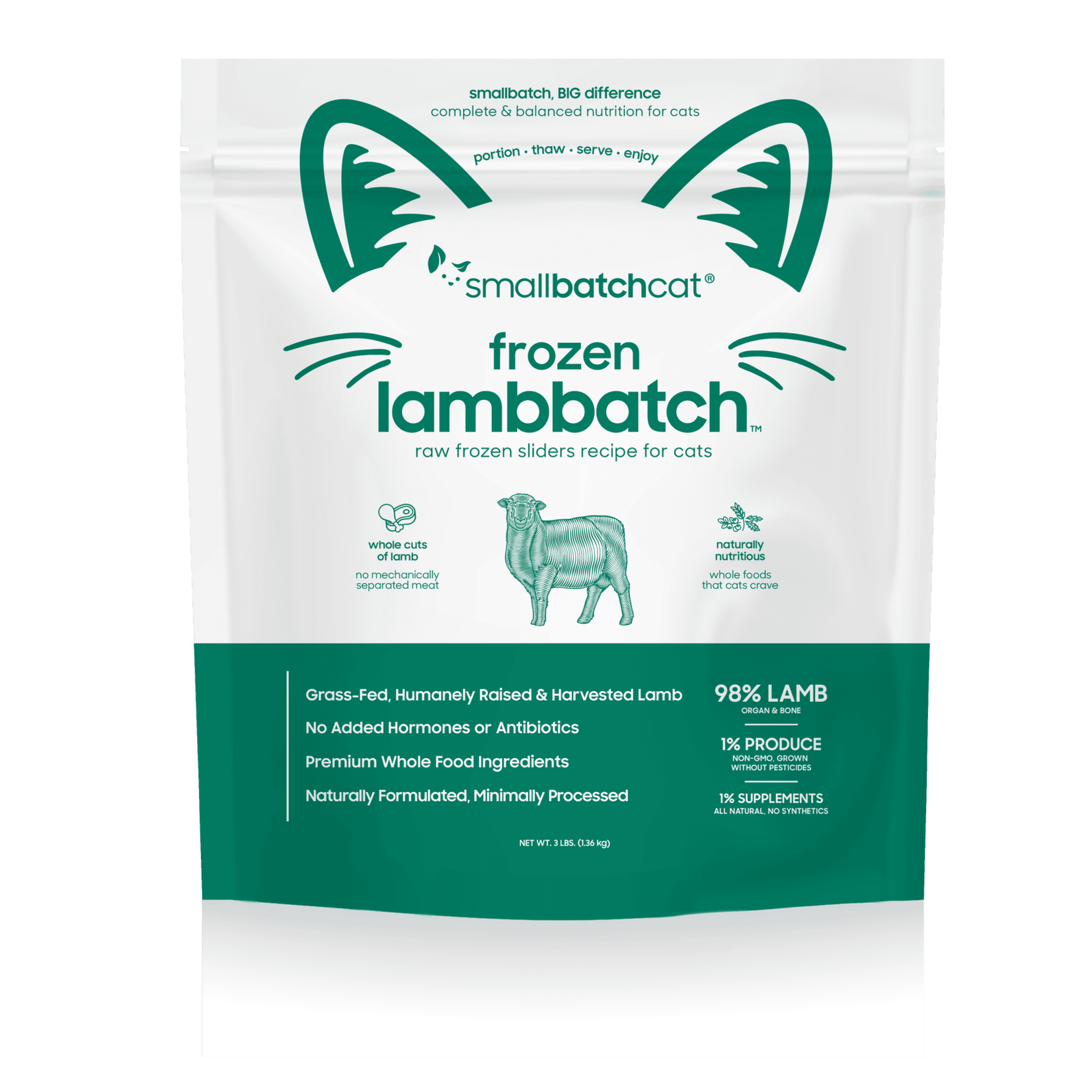 Smallbatch Smallbatch Cat - Frozen Raw Lamb Batch Sliders