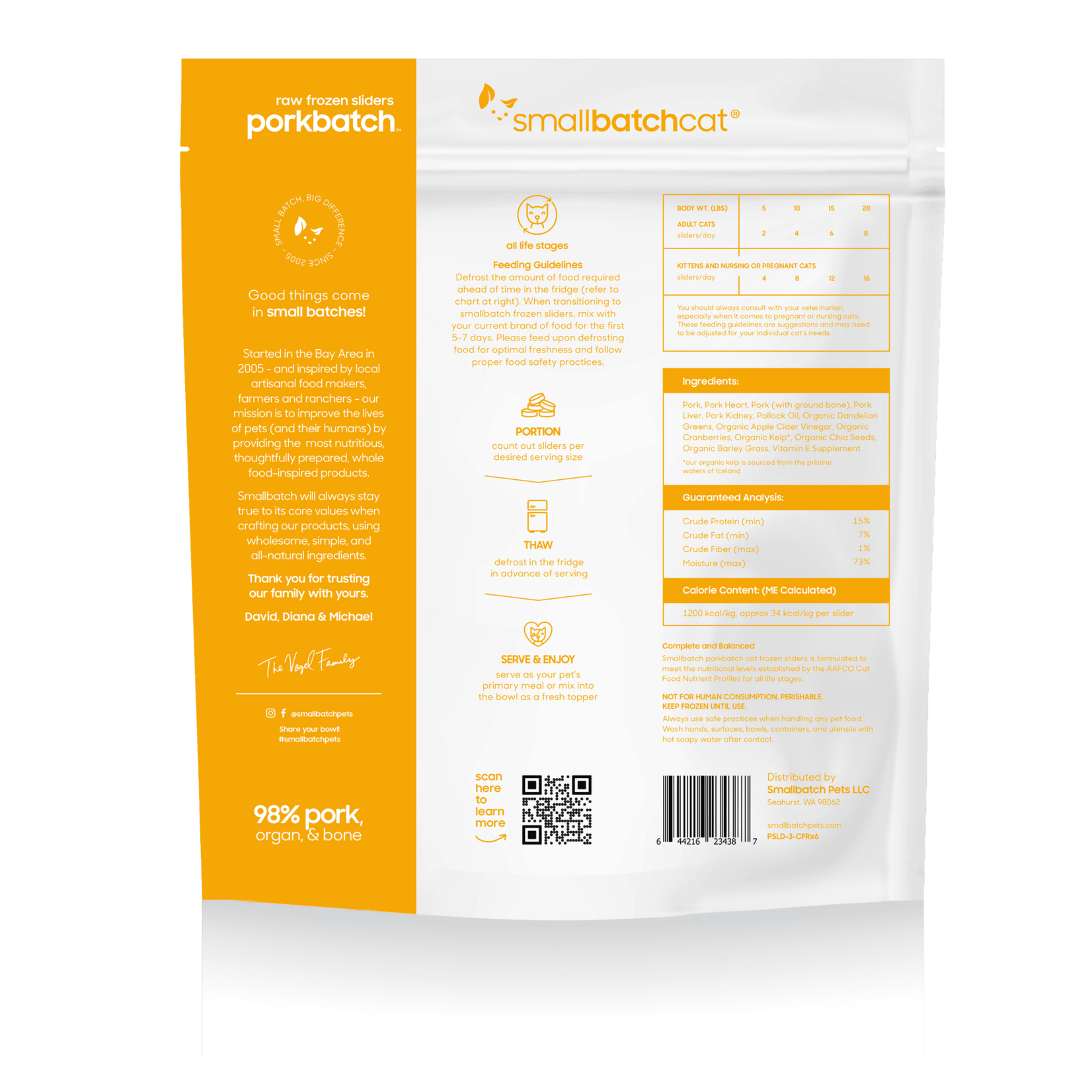 Smallbatch Smallbatch Cat - Frozen Raw Pork Batch Sliders