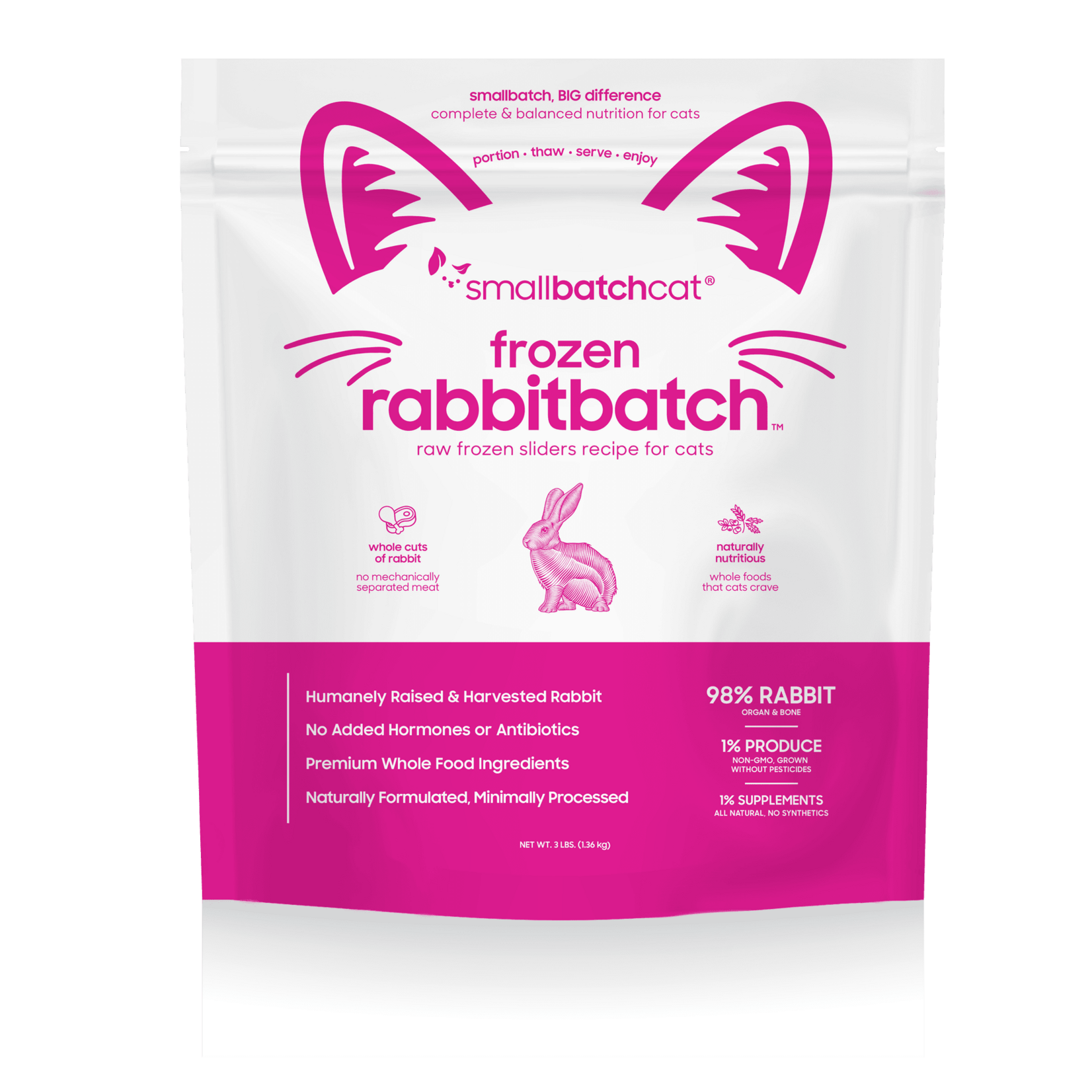 Smallbatch Smallbatch Cat - Frozen Raw Rabbit Batch Sliders