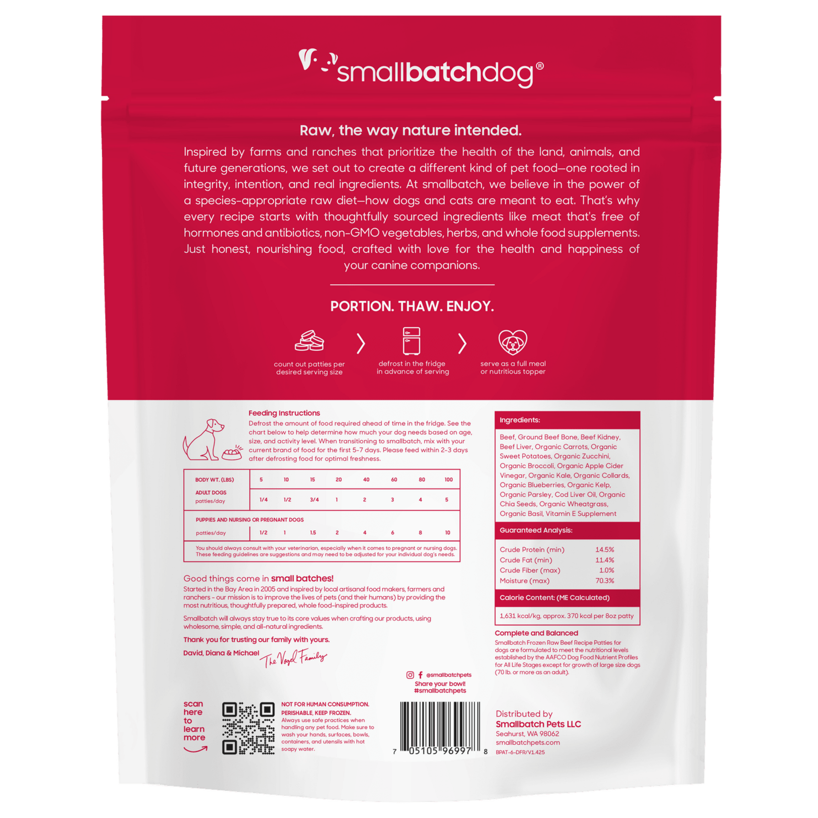 Smallbatch Smallbatch Dog - Frozen Raw Beef Recipe