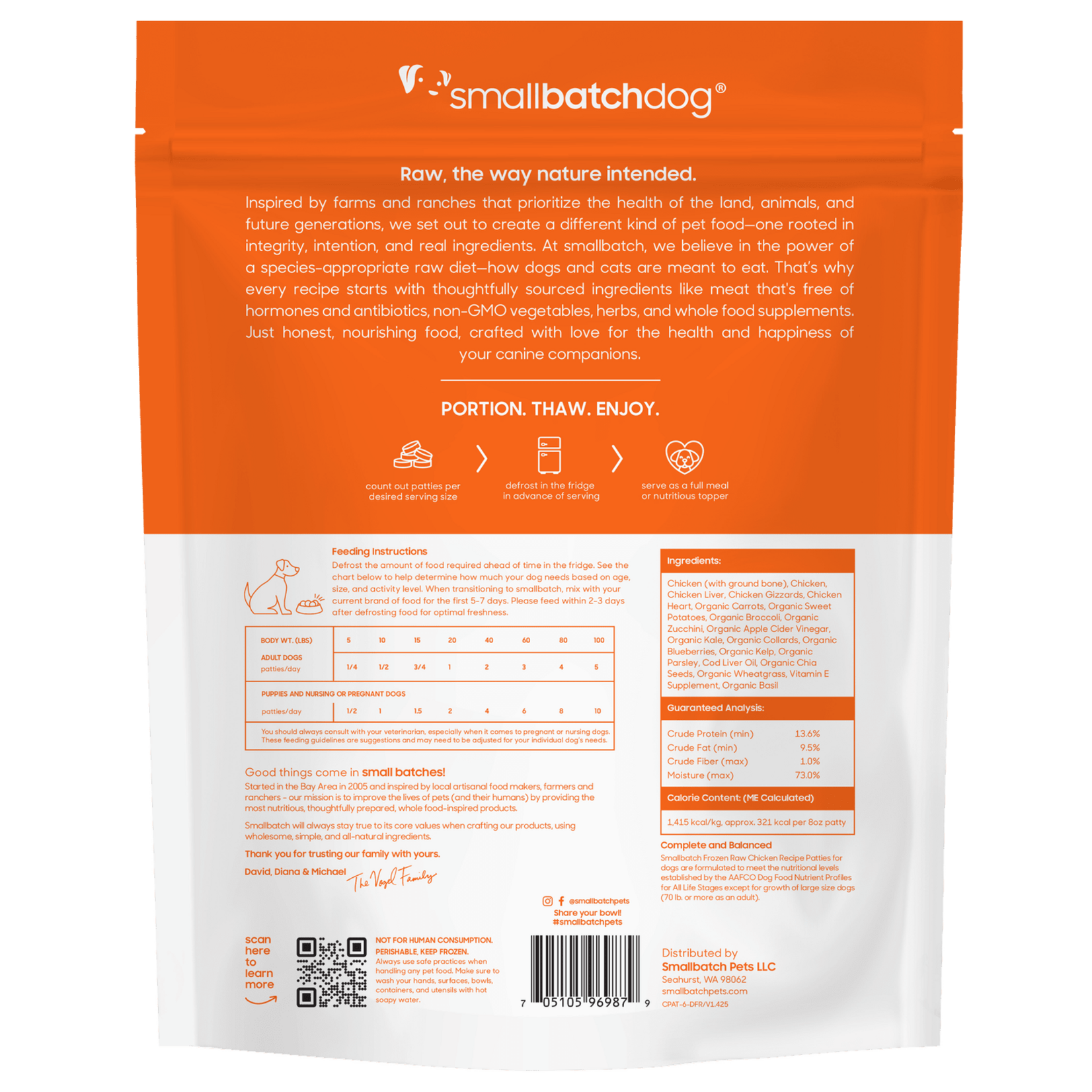 Smallbatch Smallbatch Dog - Frozen Raw Chicken Recipe