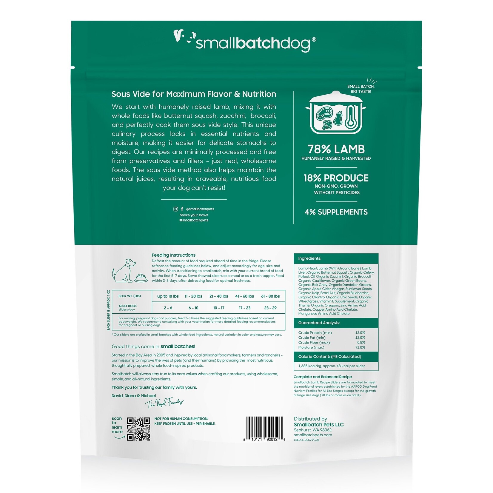 Smallbatch Smallbatch Dog - Lightly Cooked Lamb Batch