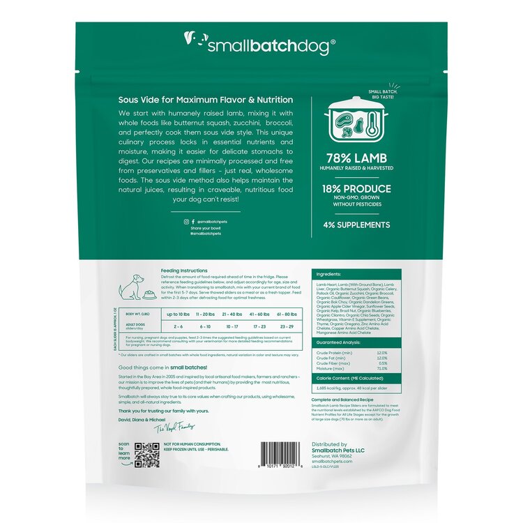 Smallbatch Smallbatch Dog - Lightly Cooked Lamb Batch