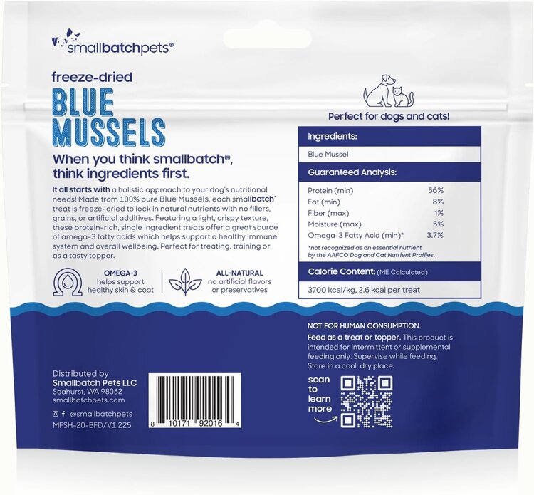 Smallbatch Smallbatch Freeze-Dried Blue Mussels Treats