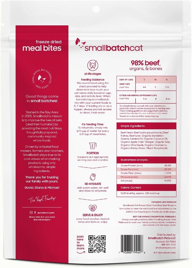 Smallbatch Smallbatch Cat Freeze Dried Meal Bites - Beef Batch