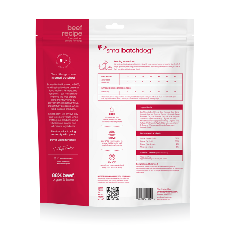 Smallbatch Smallbatch Dog - Freeze Dried Beef Batch Sliders