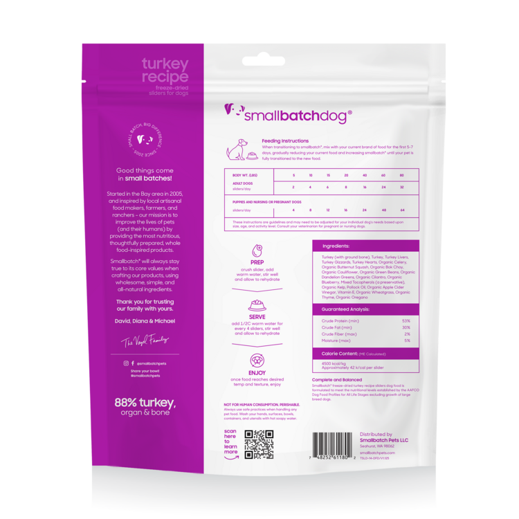 Smallbatch Smallbatch Dog - Freeze Dried Turkey Batch Sliders