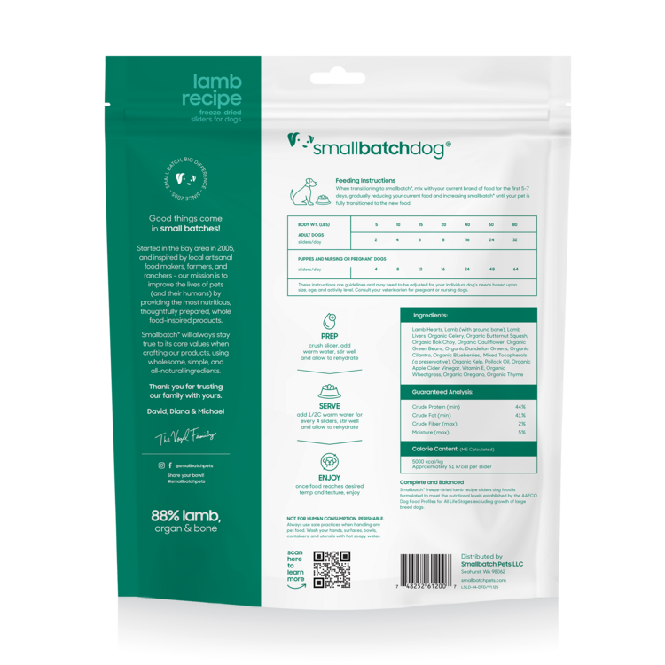 Smallbatch Smallbatch Dog - Freeze Dried Lamb Batch Sliders