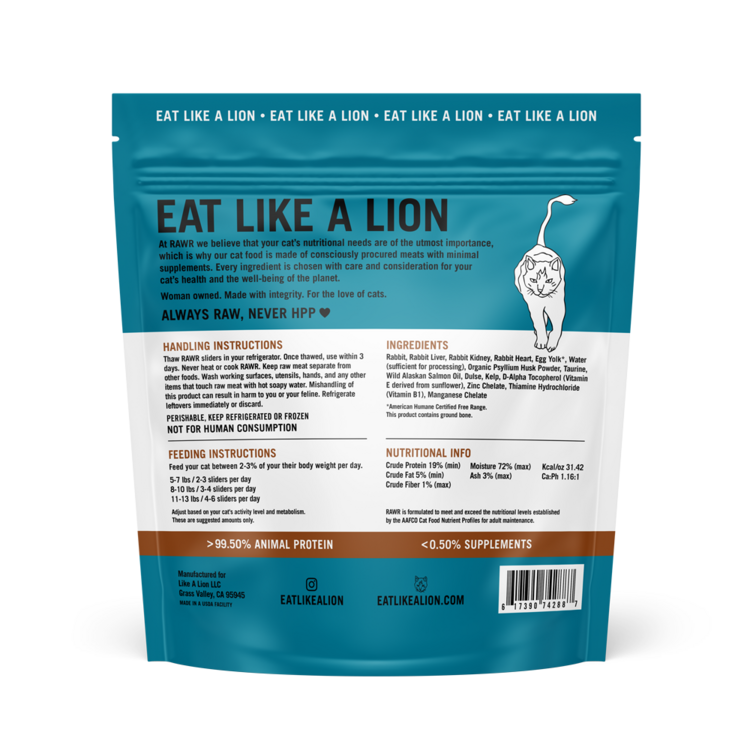 Rawr RAWR Raw Cat Food Rabbit Eats