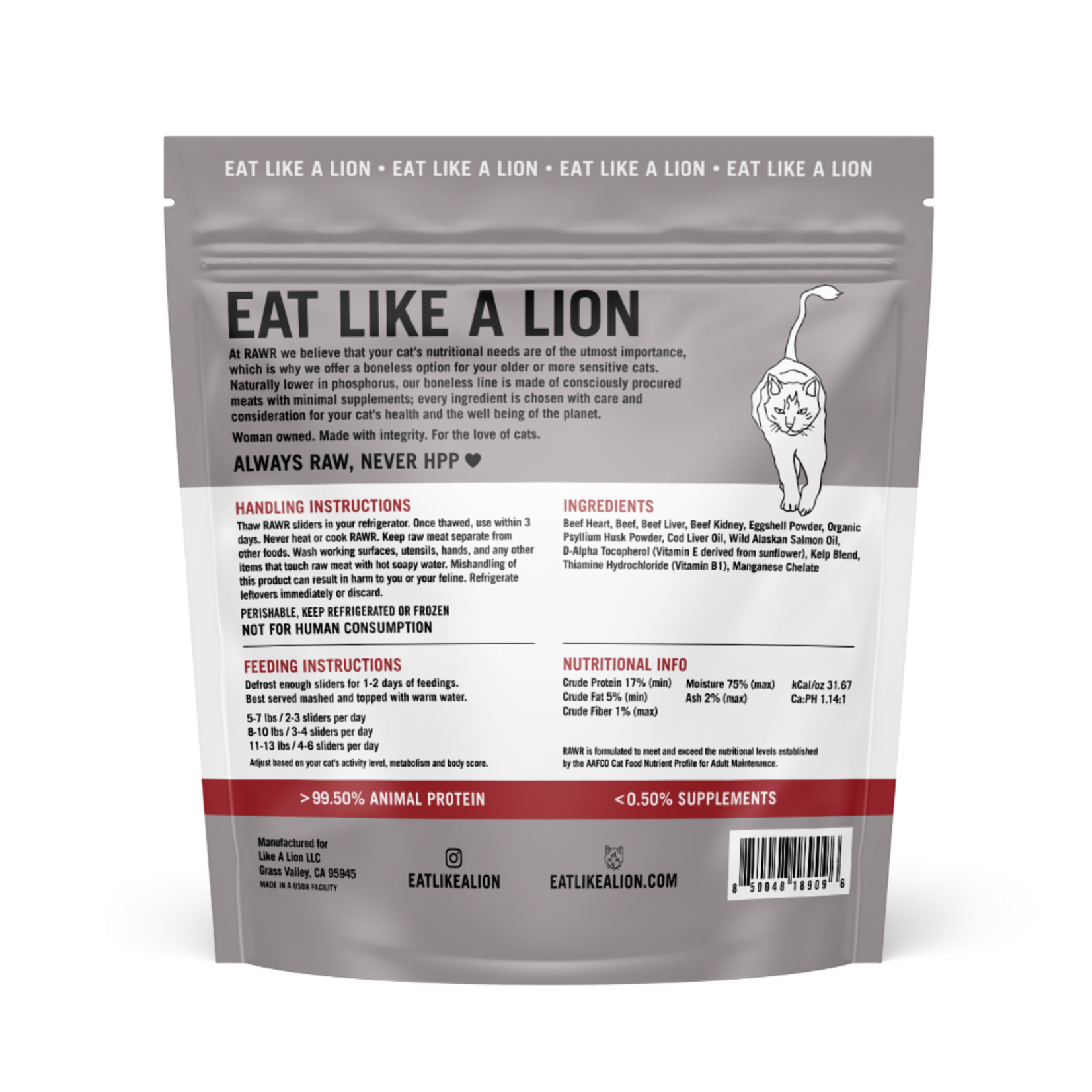 Rawr RAWR Raw Cat Food Boneless Beef Eats