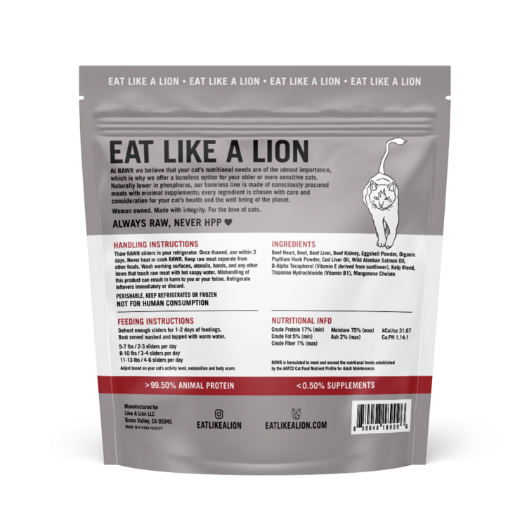 Rawr RAWR Raw Cat Food Boneless Beef Eats