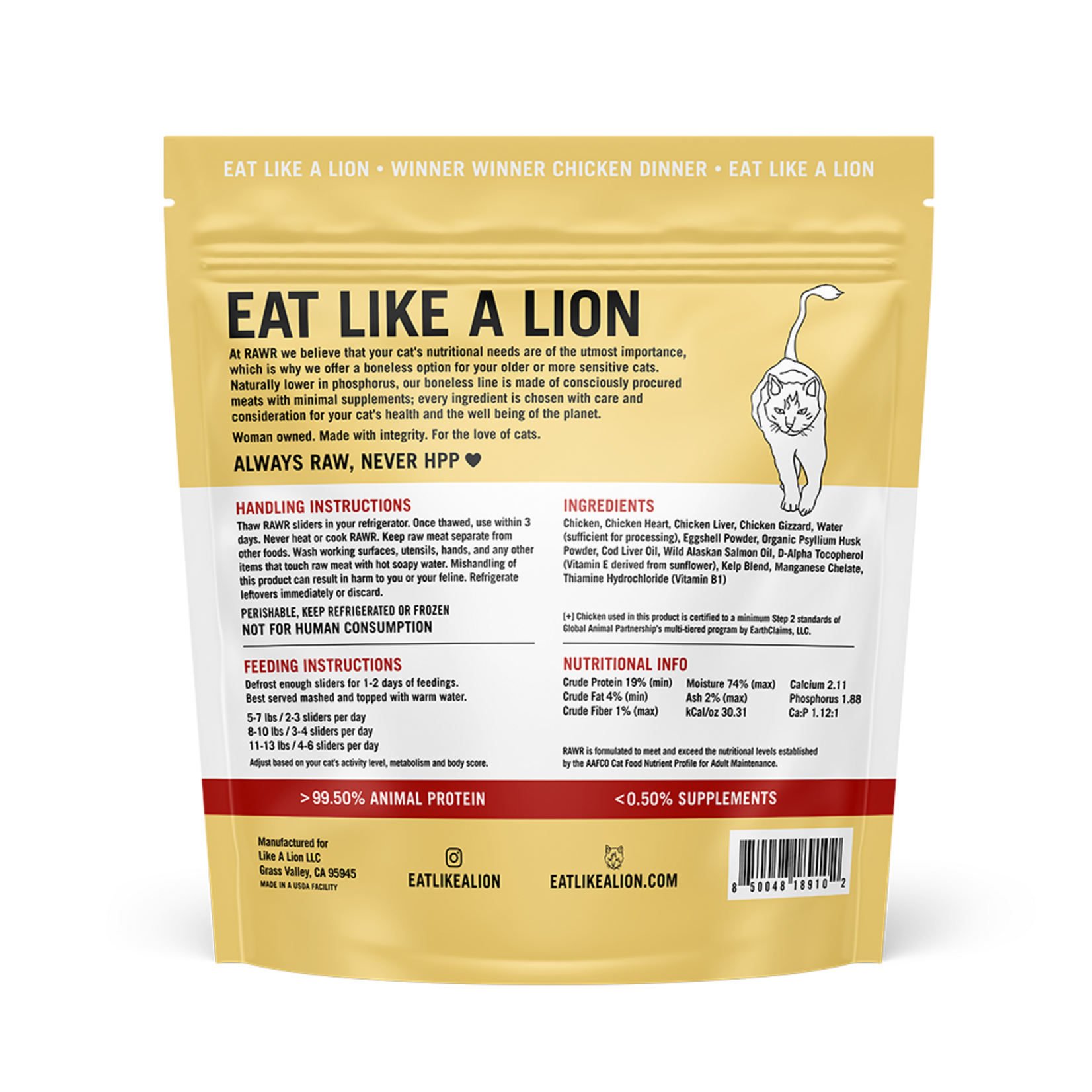 Rawr RAWR Raw Cat Food Boneless Chicken Eats