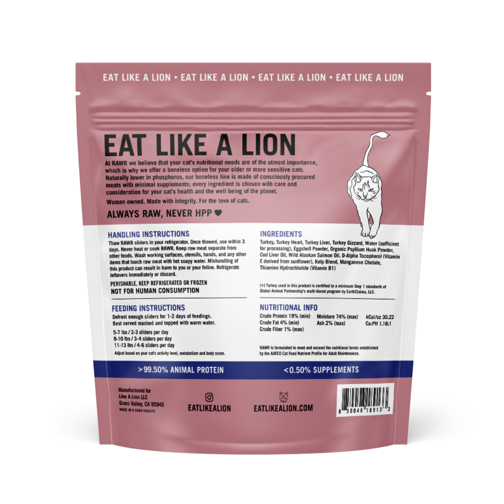 Rawr RAWR Raw Cat Food Boneless Turkey Eats