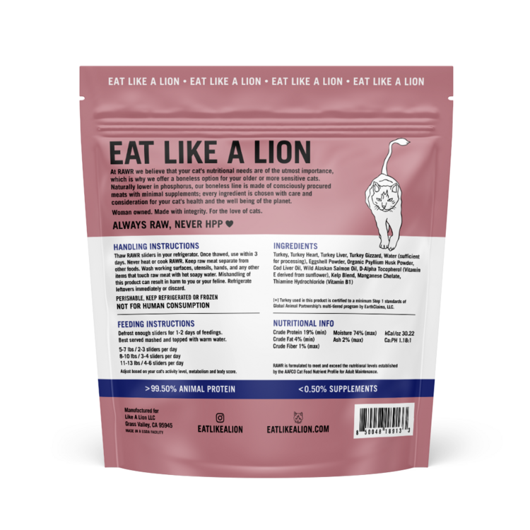 Rawr RAWR Raw Cat Food Boneless Turkey Eats
