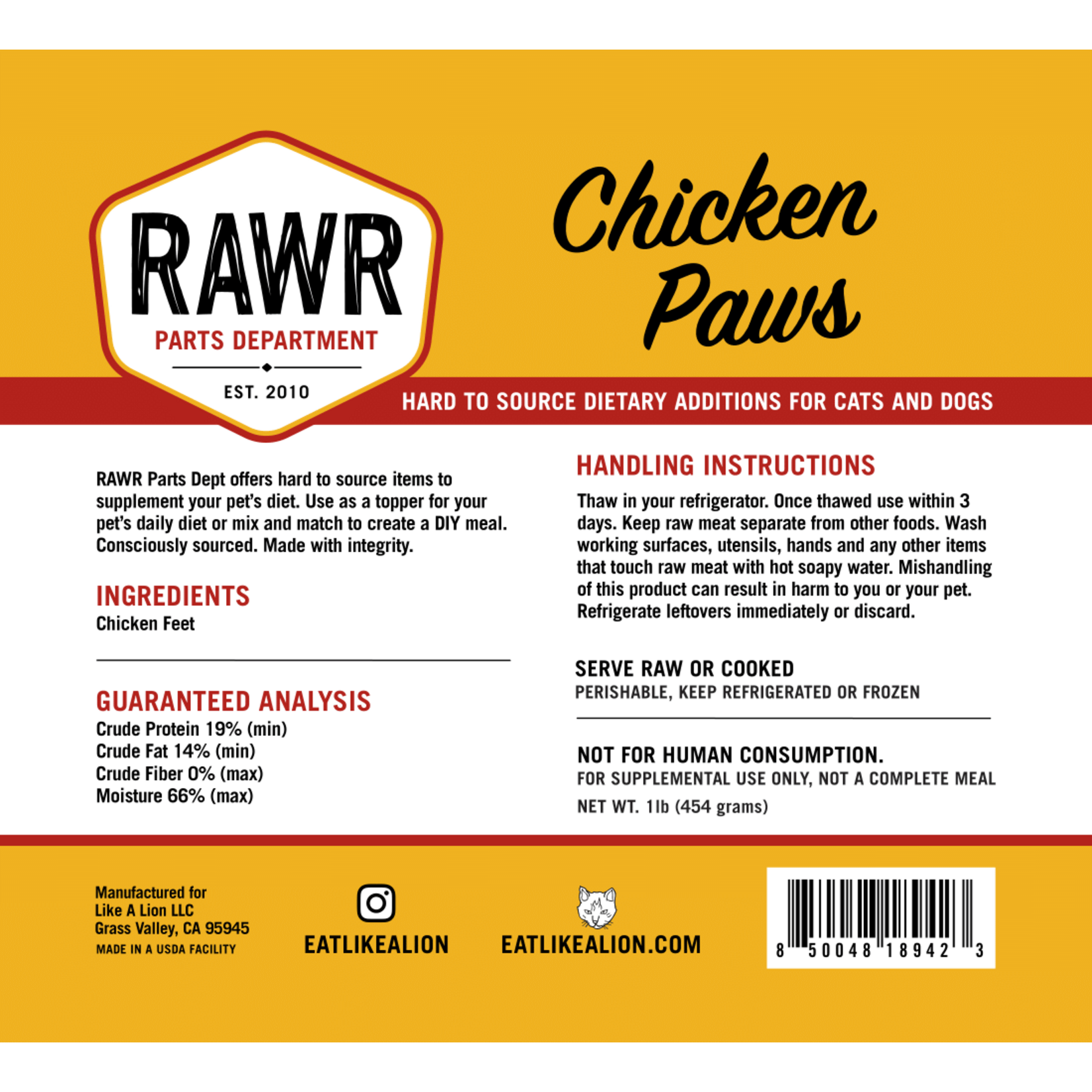 Rawr RAWR Parts Department - Frozen Chicken Feet