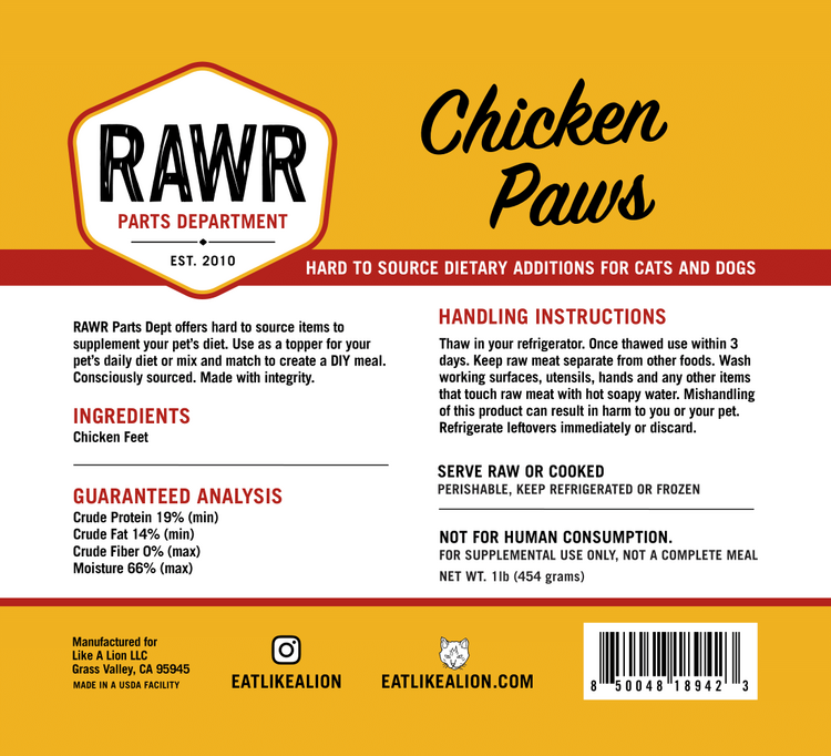 Rawr RAWR Parts Department - Frozen Chicken Feet