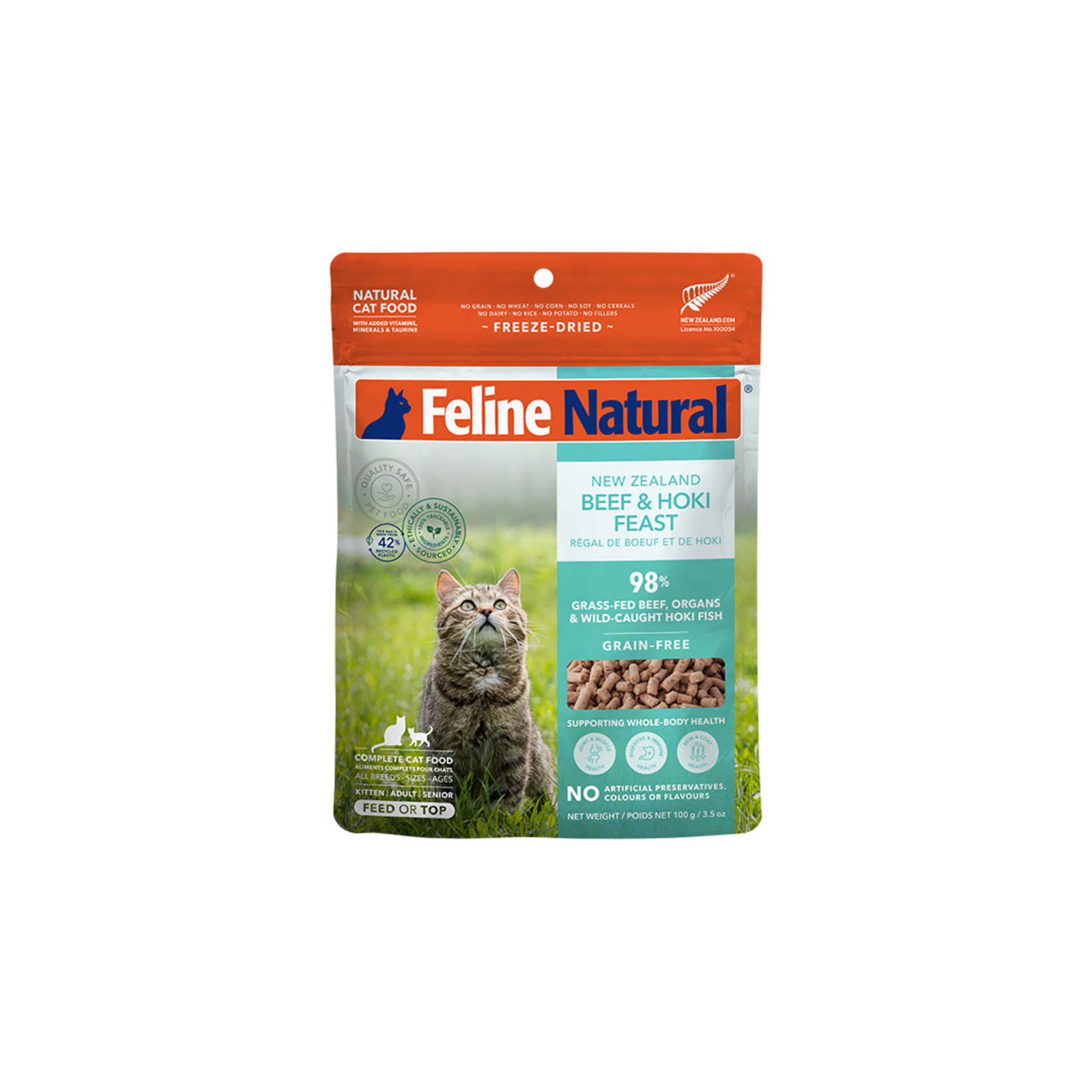 Feline Natural New Zealand Grain Free Freeze Dried Beef & Hoki Feast