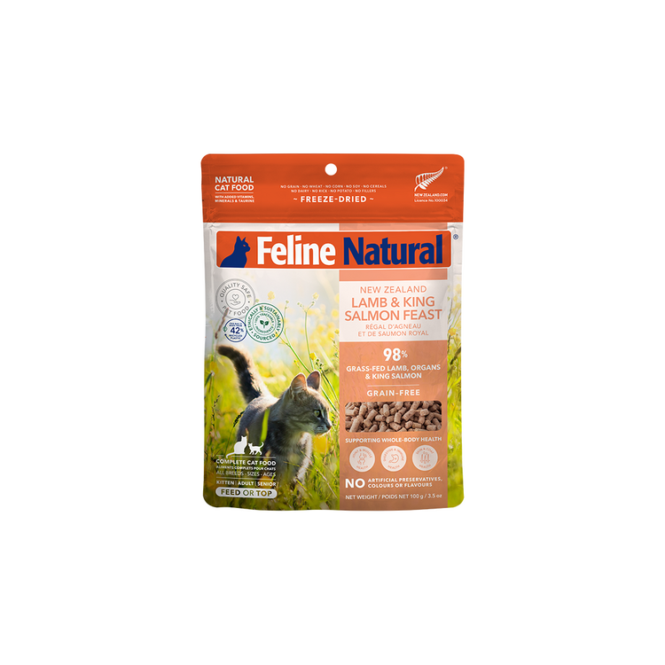 Feline Natural New Zealand Grain Free Freeze Dried Lamb & King Salmon Feast