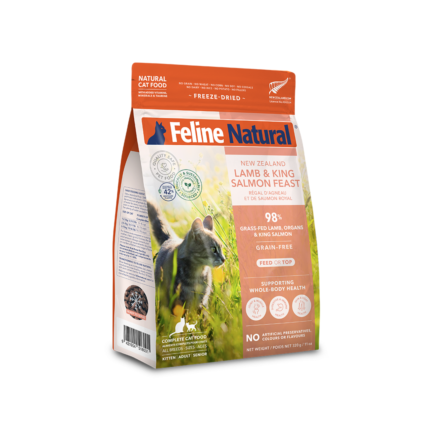 Feline Natural New Zealand Grain Free Freeze Dried Lamb & King Salmon Feast
