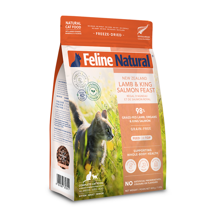 Feline Natural New Zealand Grain Free Freeze Dried Lamb & King Salmon Feast