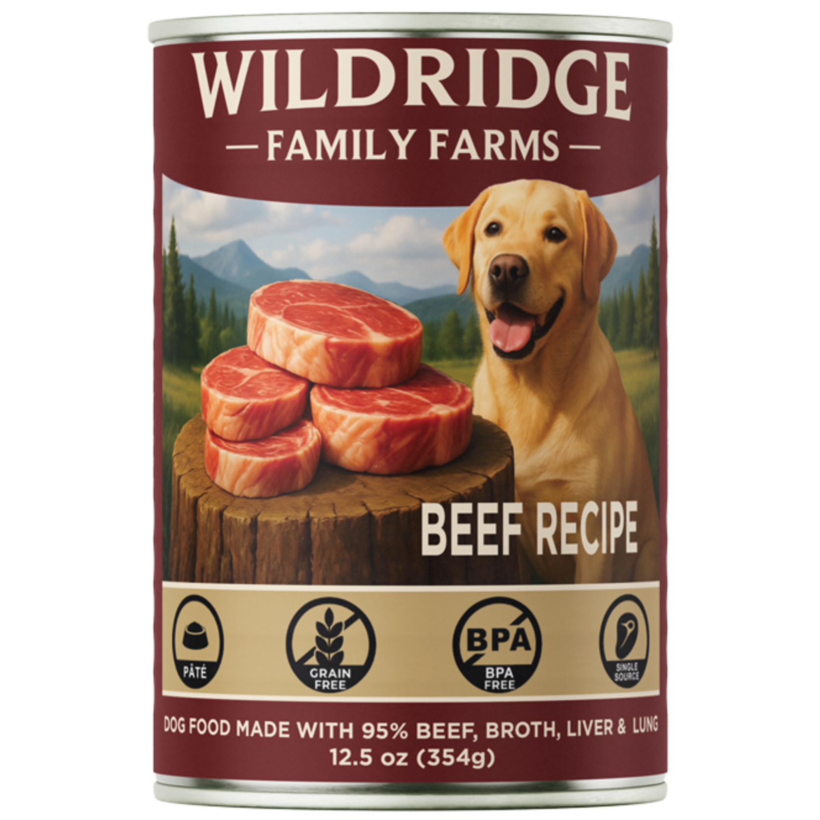 Wildridge Family Farms Wildridge Family Farms 95% Beef Recipe Dog Food