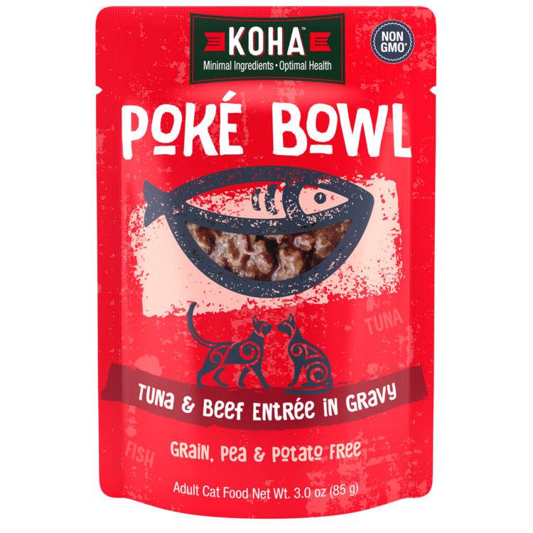 Koha Pet Food Koha Pet Food Poké Bowl - Tuna & Beef Entrée in Gravy for Cats