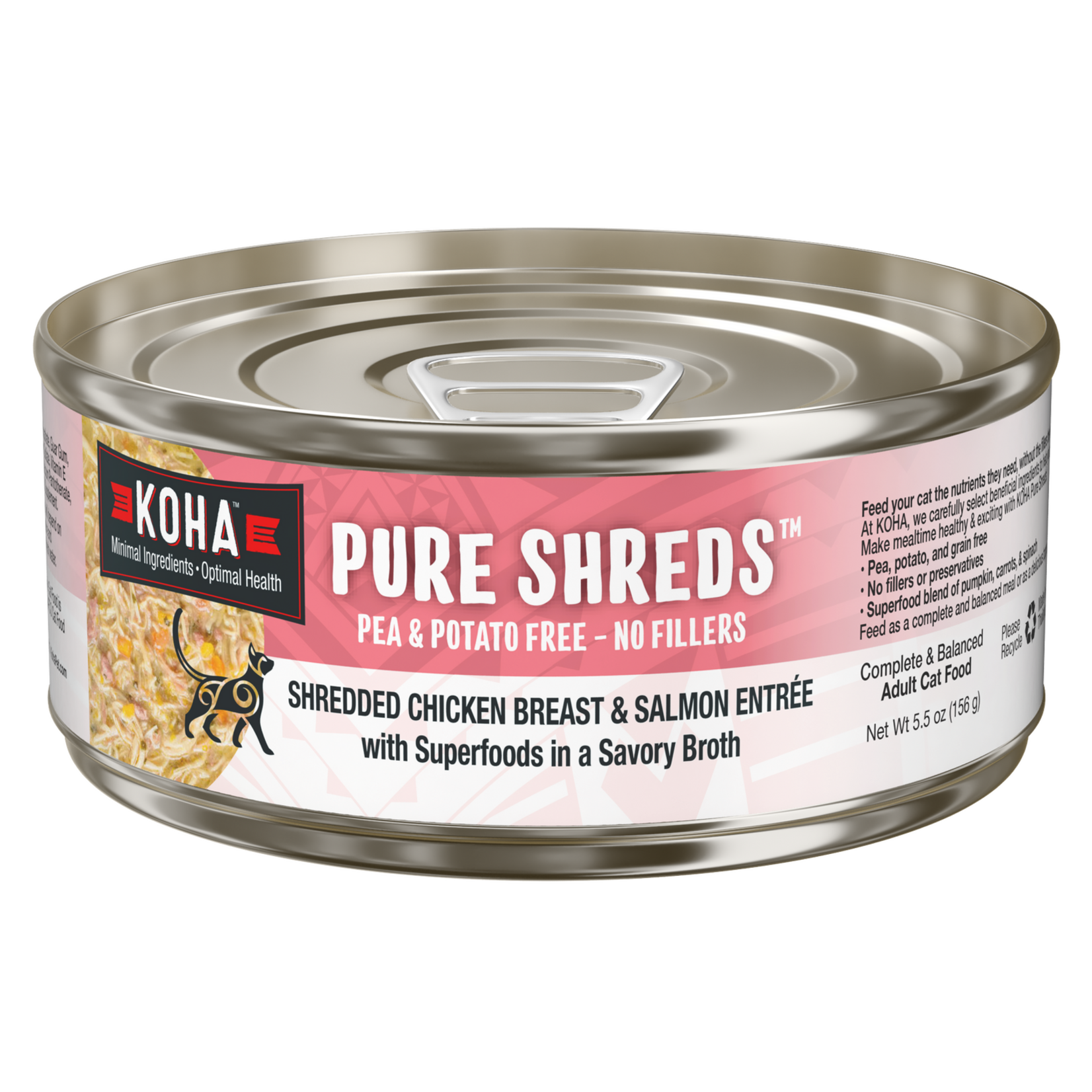 Koha Pet Food Koha Pet Food Pure Shreds - Shredded Chicken Breast & Salmon Entrée for Cats