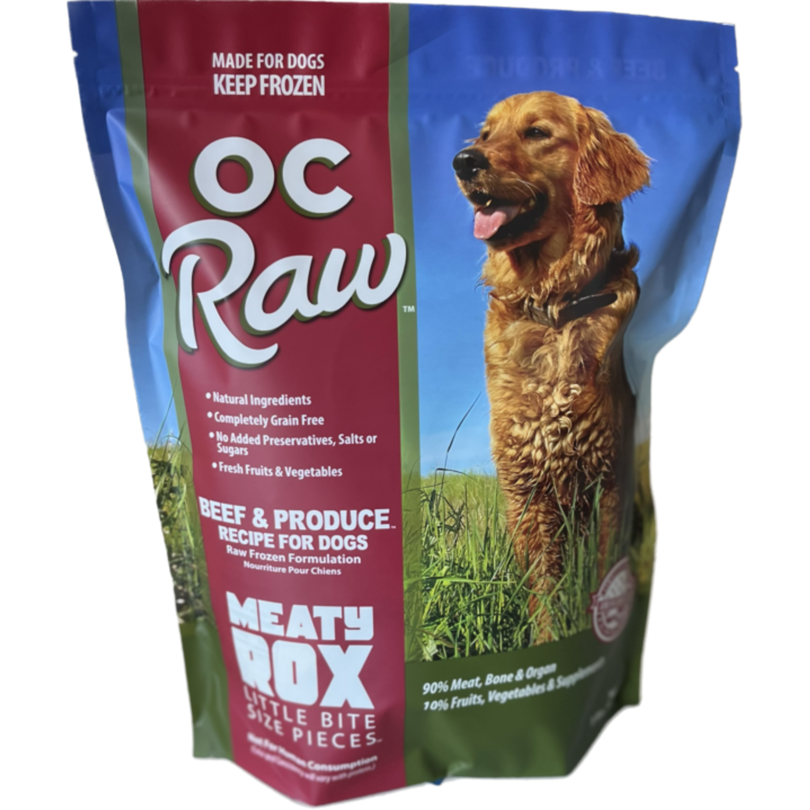 OC Raw OC Raw Beef & Produce Recipe Meaty Rox for Dogs