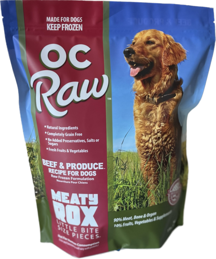OC Raw OC Raw Beef & Produce Recipe Meaty Rox for Dogs