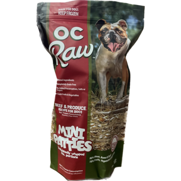 OC Raw OC Raw Beef & Produce Recipe Mini Patties for Dogs