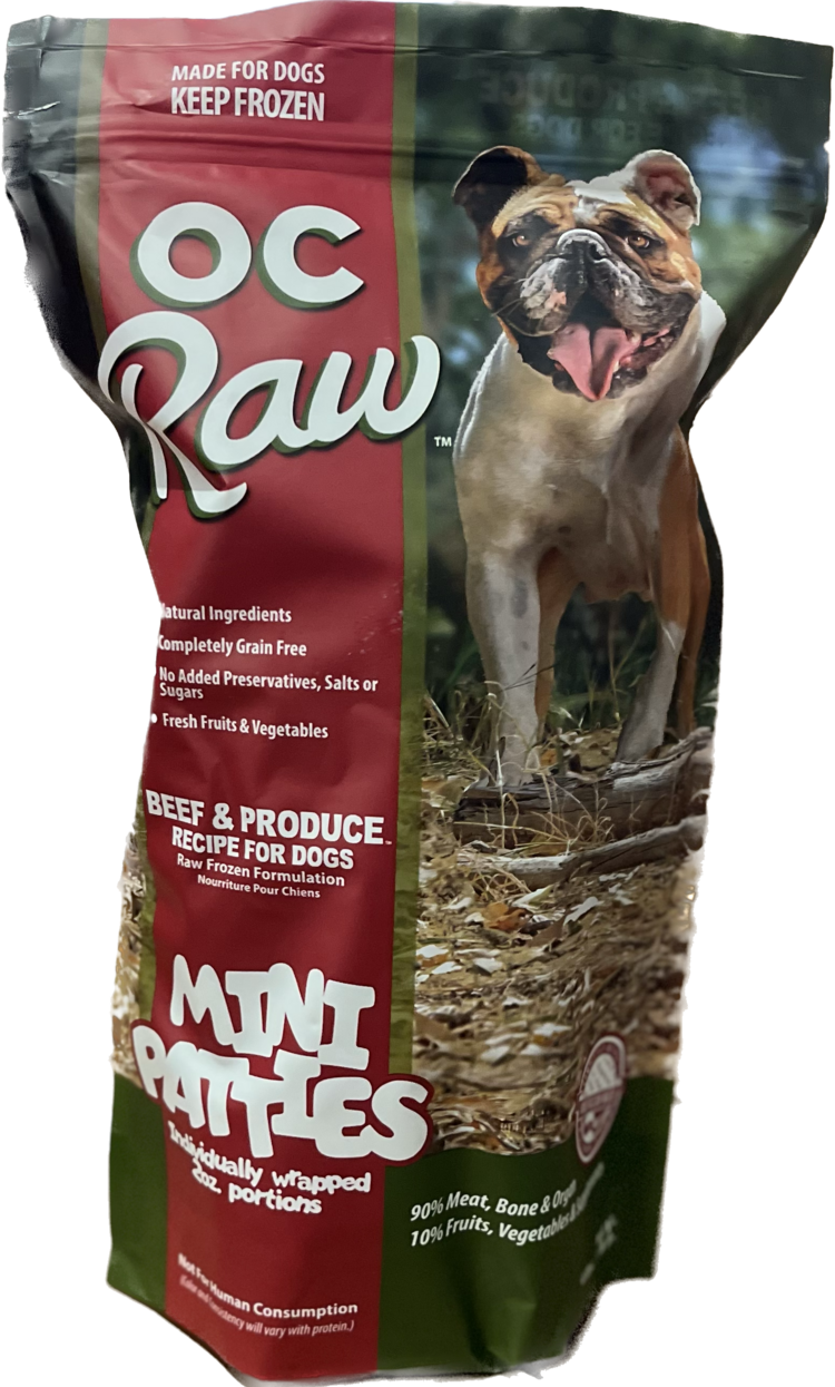 OC Raw OC Raw Beef & Produce Recipe Mini Patties for Dogs