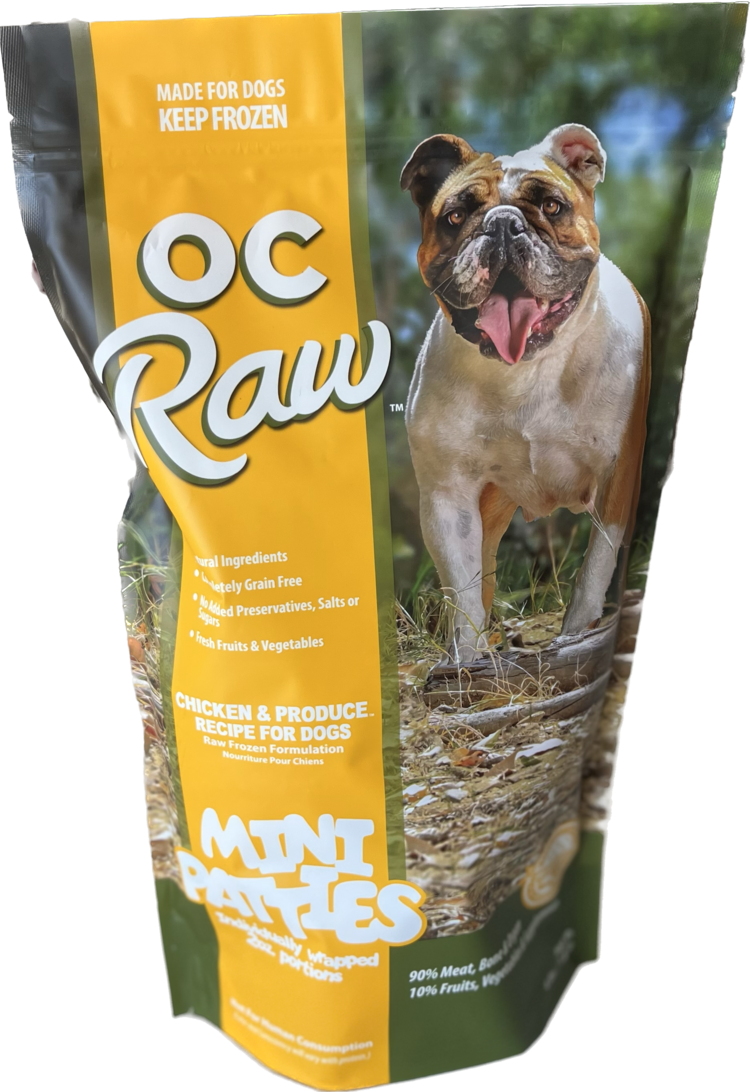 OC Raw OC Raw Chicken & Produce Recipe Mini Patties  for Dogs