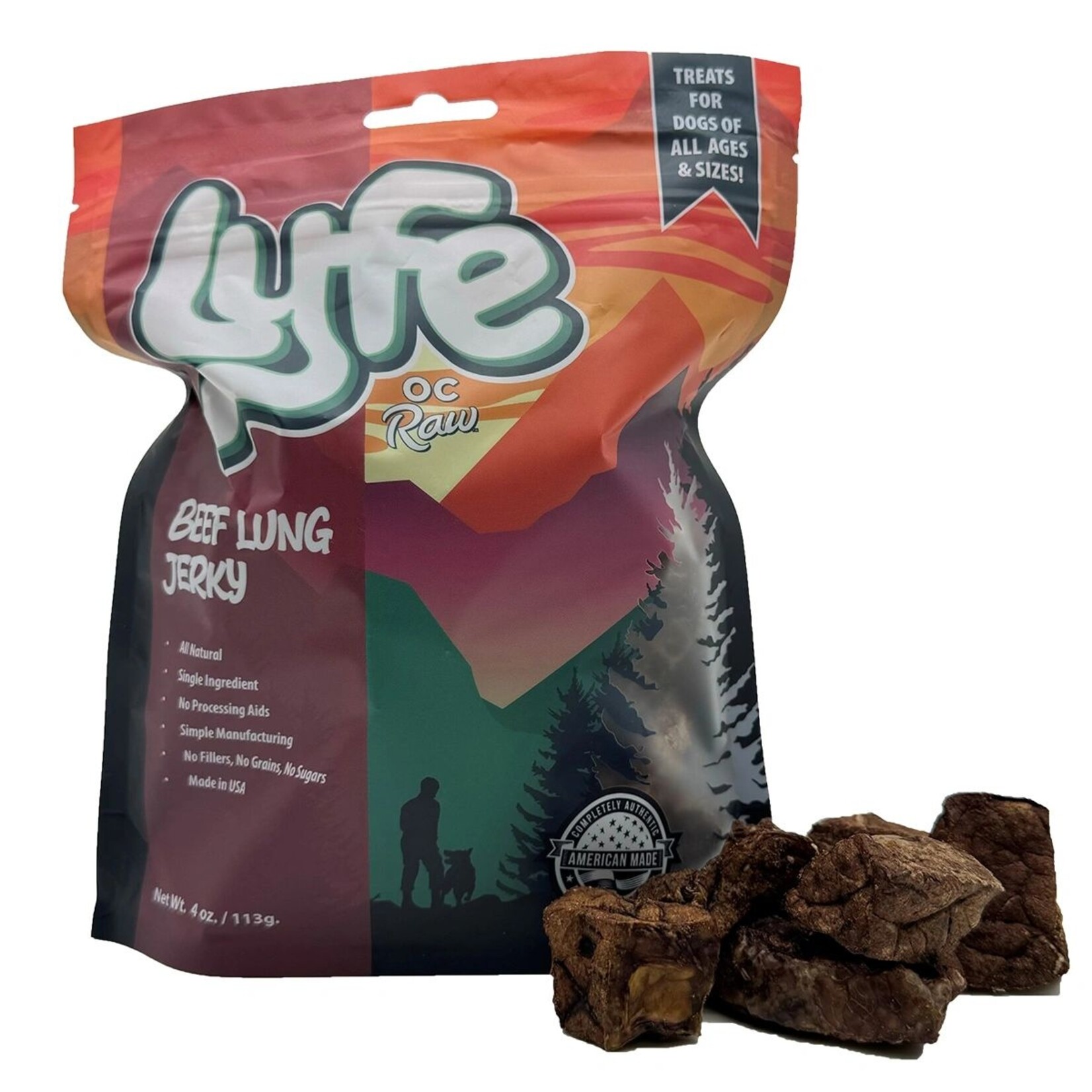 OC Raw OC Raw Lyfe - Beef Lung Jerky Treats