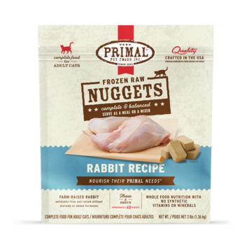 Primal Pet Foods Primal Frozen Raw Nuggets - Rabbit Formula for Cats