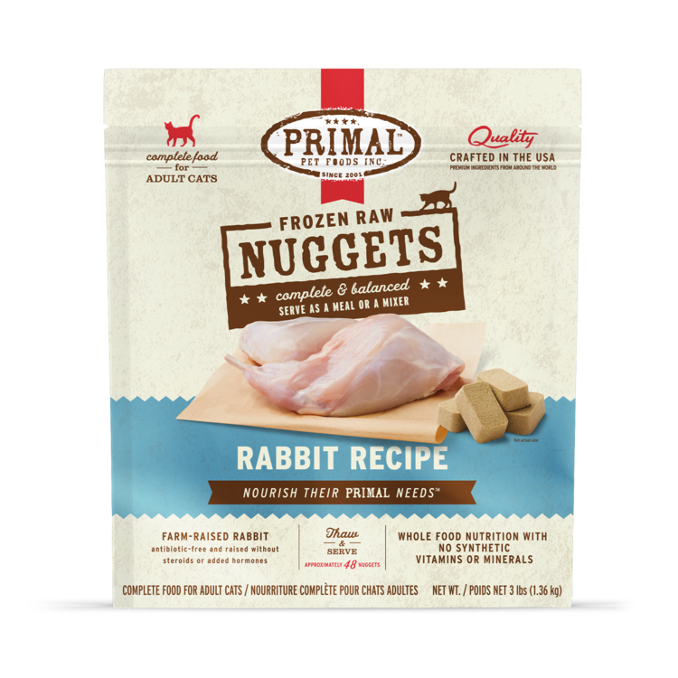Primal Pet Foods Primal Frozen Raw Nuggets - Rabbit Formula for Cats