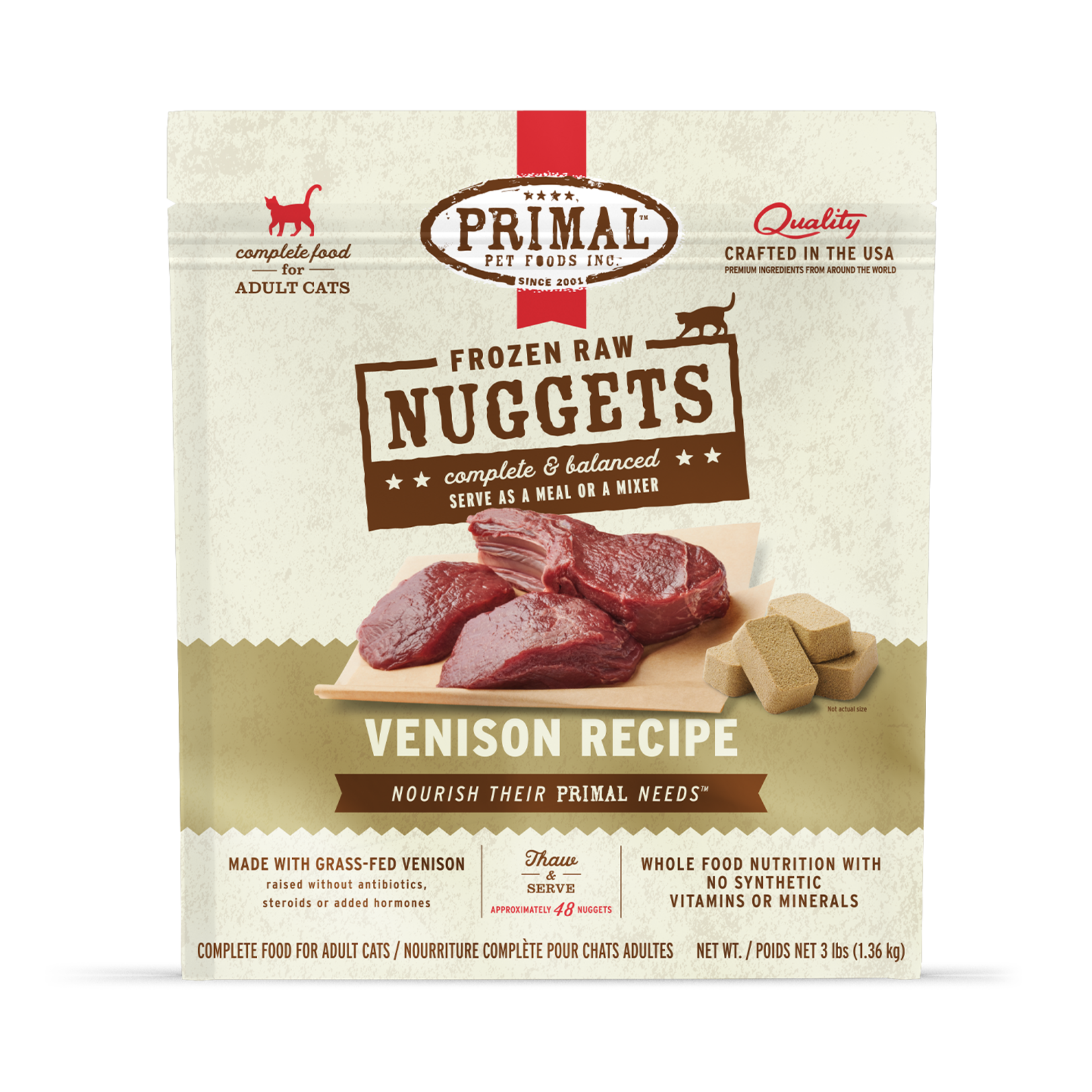 Primal Pet Foods Primal Frozen Raw Nuggets - Venison Formula for Cats