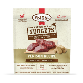 Primal Pet Foods Primal Frozen Raw Nuggets - Venison Formula for Cats