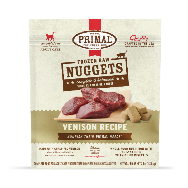 Primal Pet Foods Primal Frozen Raw Nuggets - Venison Formula for Cats