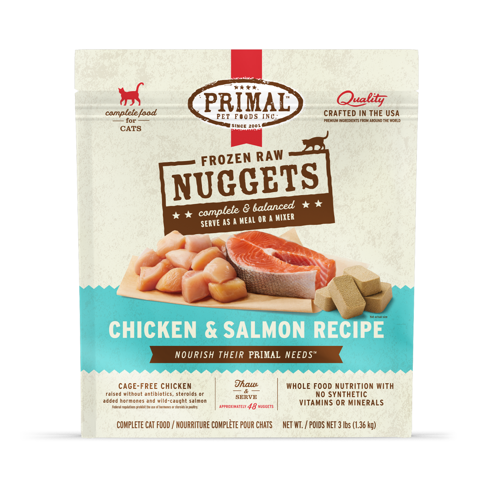 Primal Pet Foods Primal Frozen Raw Nuggets - Chicken & Salmon Formula for Cats