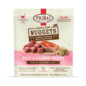 Primal Pet Foods Primal Frozen Raw Nuggets - Beef & Salmon Formula for Cats