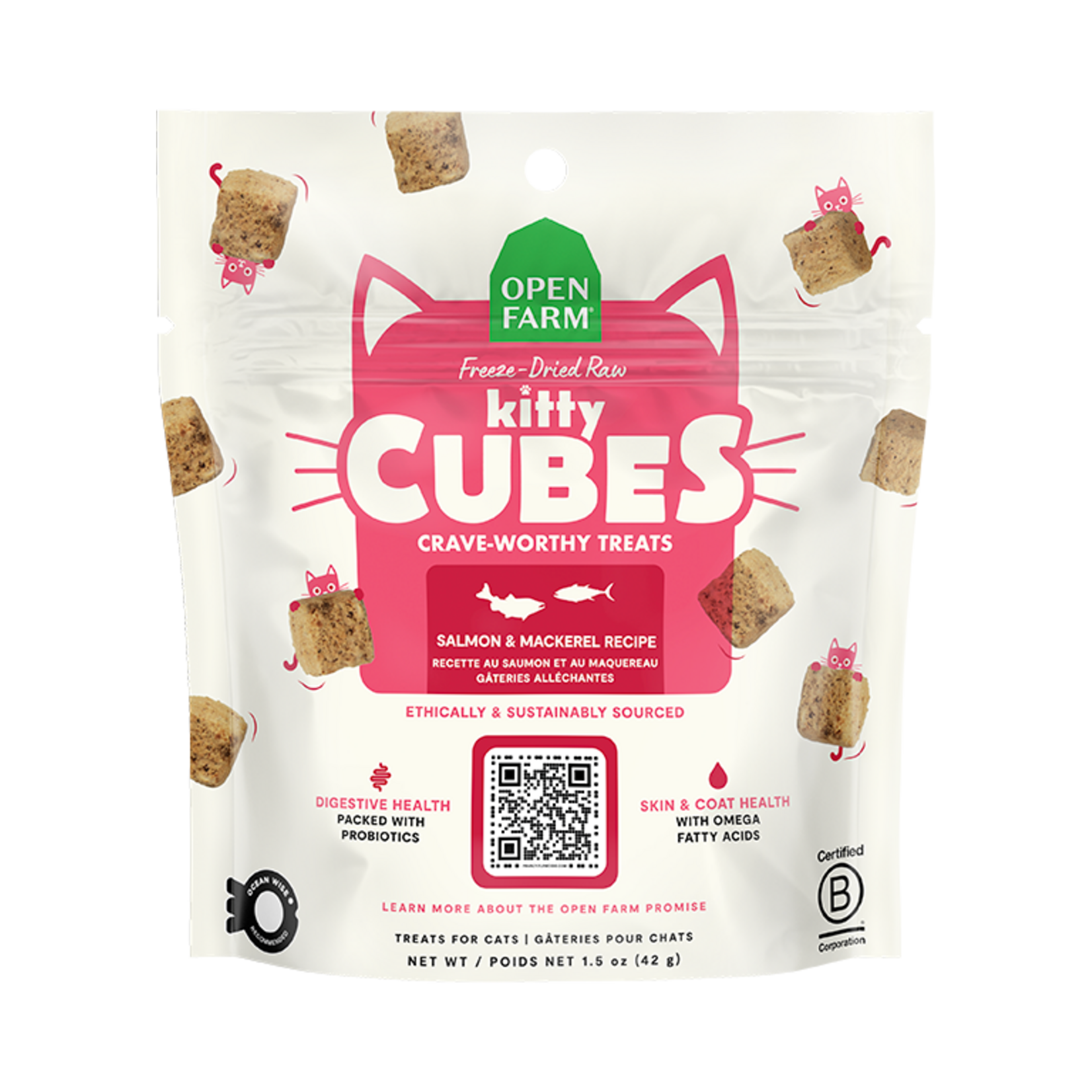 Open Farm Open Farm Kitty Cubes - Salmon & Mackerel Recipe Treats for Cats