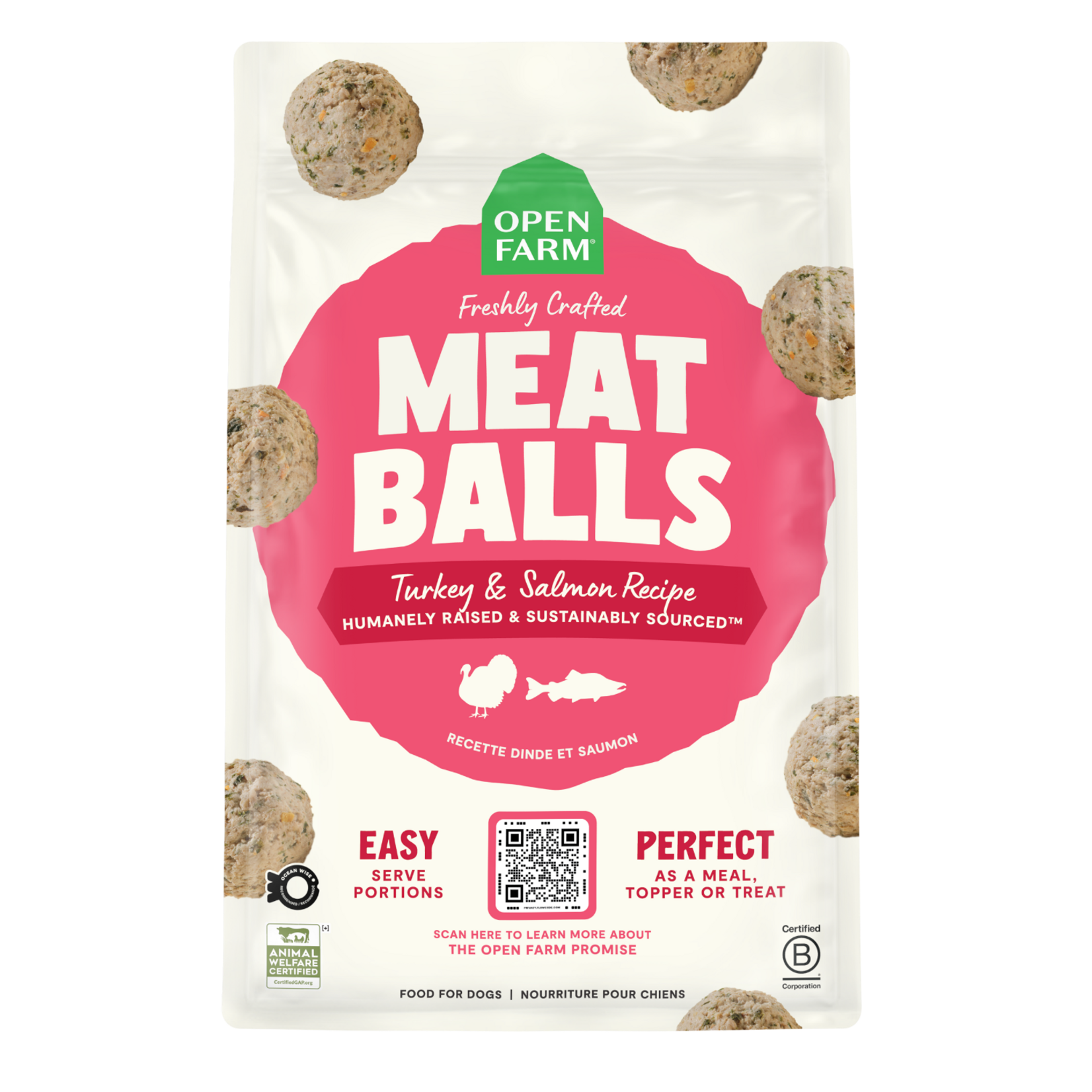 Open Farm Open Farm Freshly Crafted Meat Balls - Turkey & Salmon Recipe for Dogs