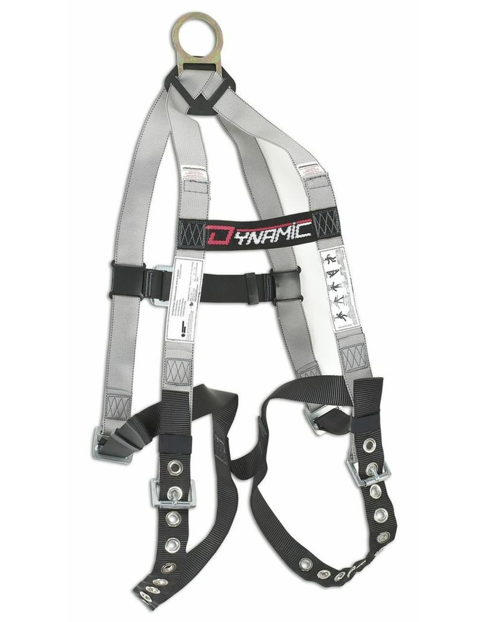 "Hybrid Econo" Harness with 1 large back D ring, Grommeted Leg Straps