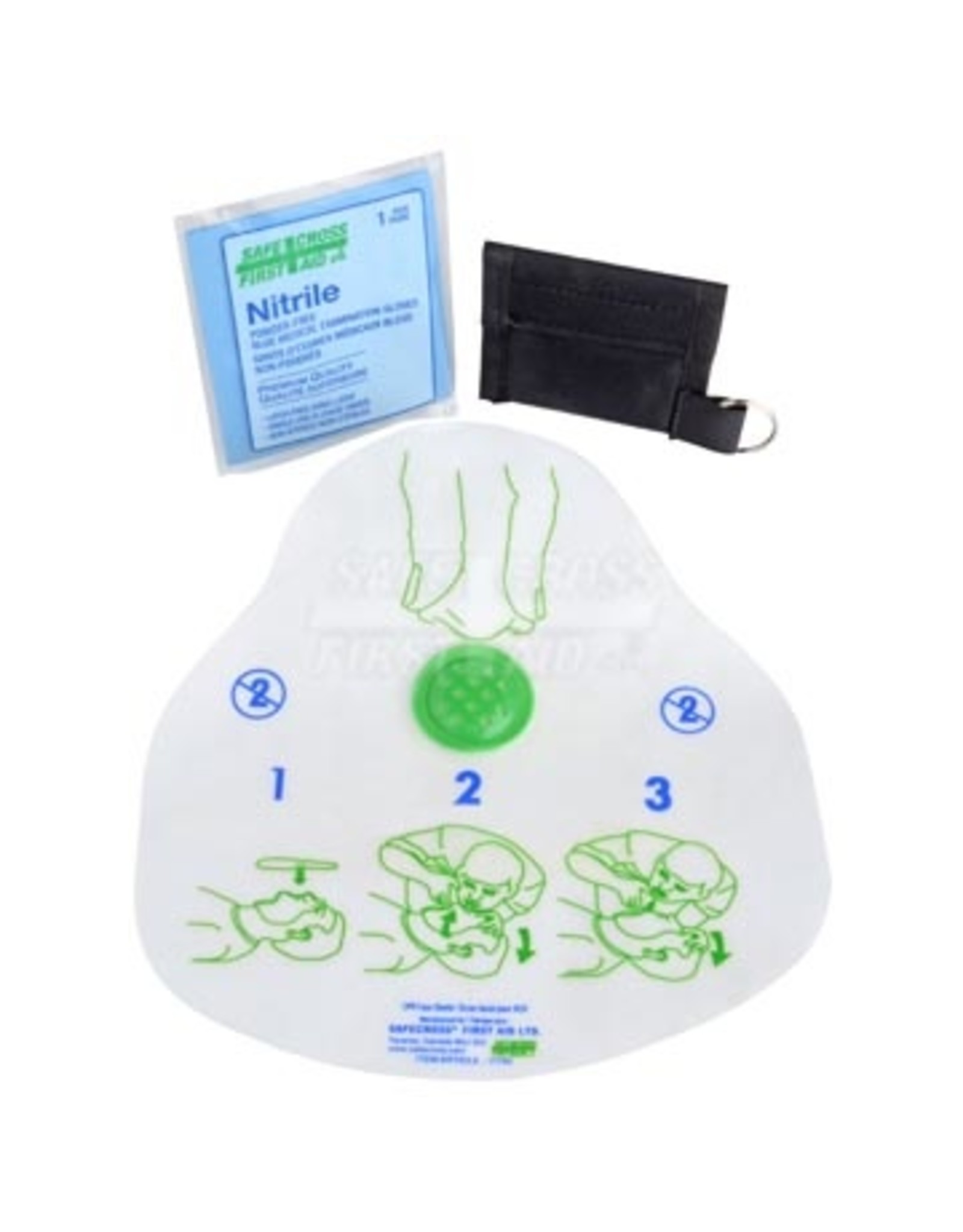 CPR Face Shield, In Nylon Pouch Small, w/1 PairNitrile Gloves