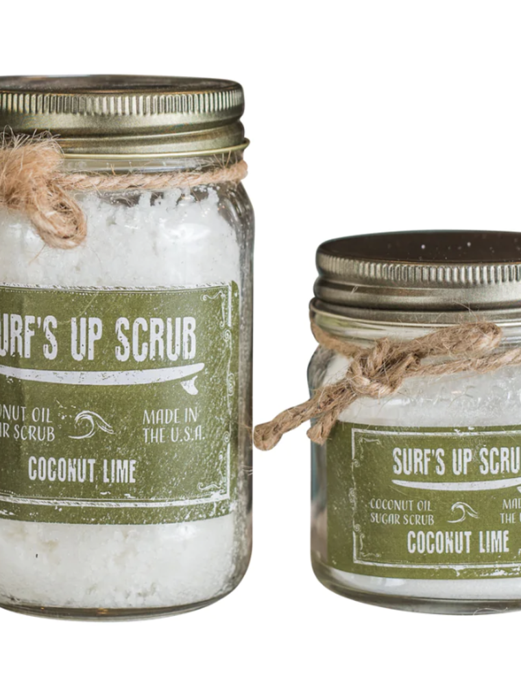 Surfs Up Candle Coconut Lime Sugar Mason Jar Scrub