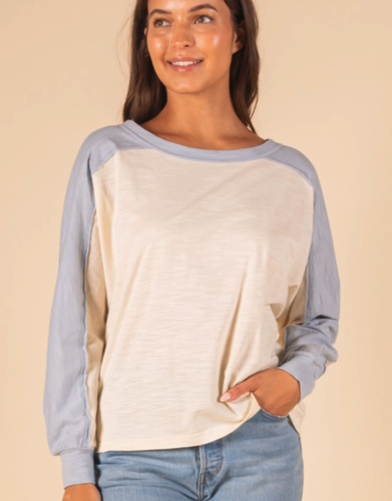 Contrast Long Sleeve Top, Sunday Morning